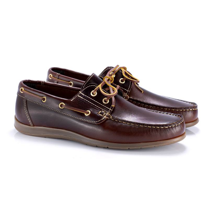 light brown leather boat shoes CR-24031-CUERO