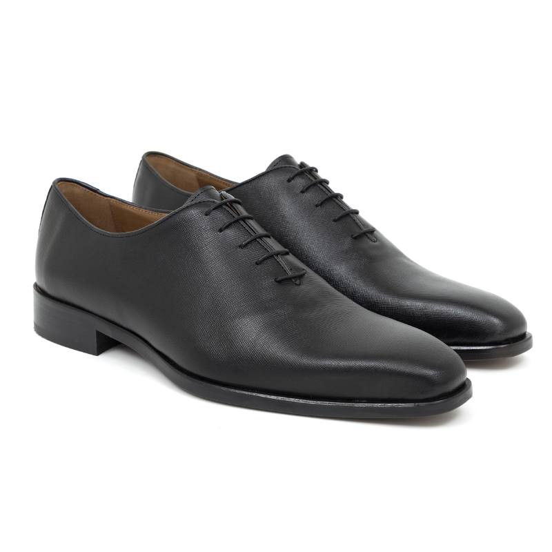 Oxford de piel con picado maría color negro CR-24058-NEGRO