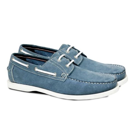 blue suede boat shoes CR-24068-SKY