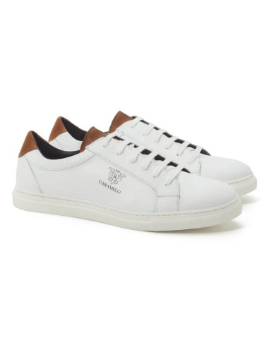 Sneakers de piel liso color blanco