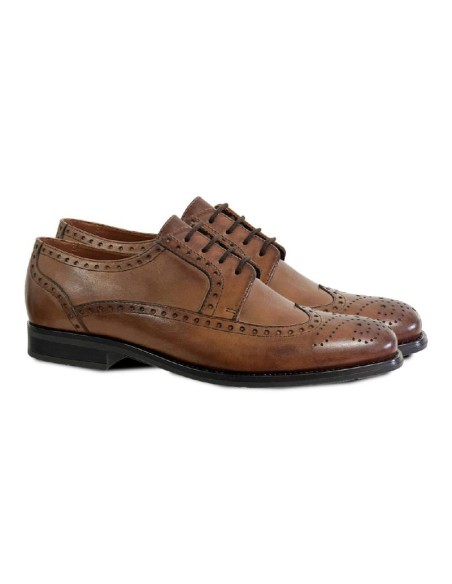 light brown leather derby shoes CR-24073-CUERO