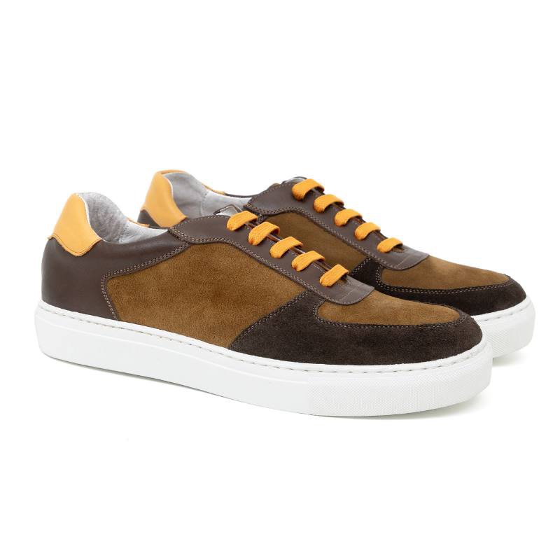 Sneakers de ante liso color marrón CR-24075-MARRON