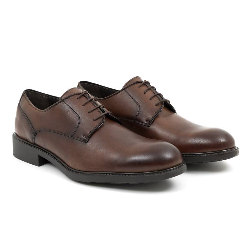 light brown leather derby shoes CR-24080-CASTAGNA