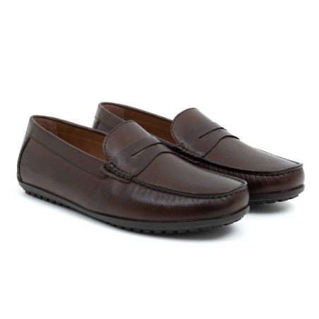 brown leather moccasin CR-24128-BROWN