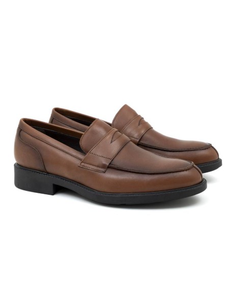 Mocasín de piel con antifaz color marrón CR-24142-BROWN