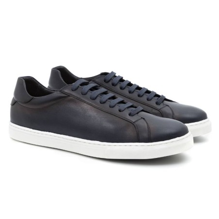 blue leather sneakers CR-24151-MARINO