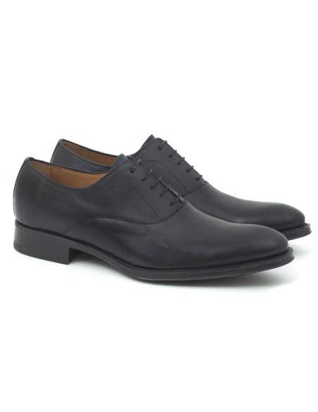 Oxford de piel con costura color negro CR-24246-NEGRO