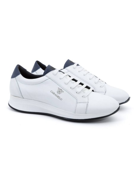 white leather sport shoes CR-24312-BLANCO-MARINO