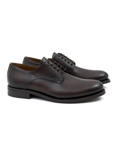 brown leather derby shoes CR-24316-MARRON