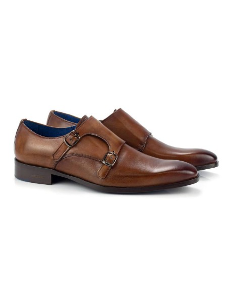 light brown leather monkstrap CRASAMIL-CUERO