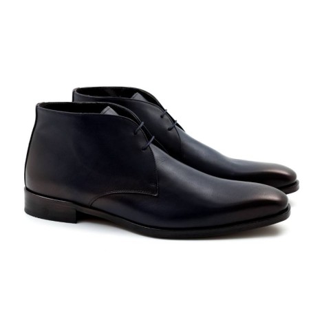 blue leather boots CROMPOMAN-NAVY