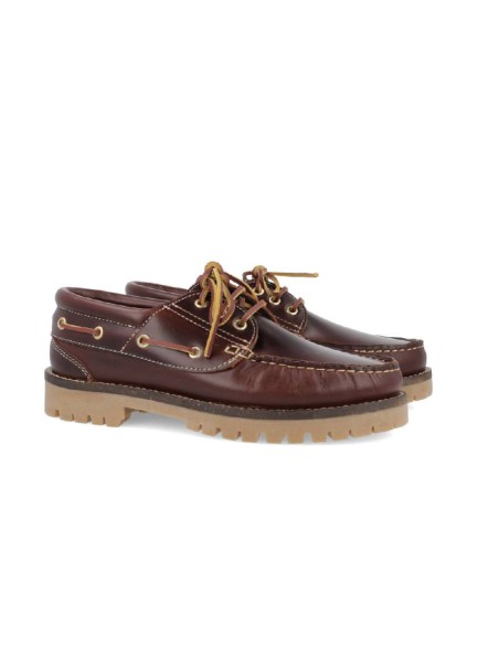 brown leather boat shoes CRONEL-COGNAC