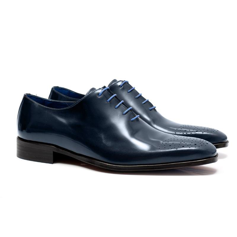 Oxford en cuir bleu CRONIMAN-MARINO