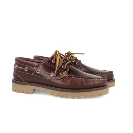 light brown leather boat shoes CRONOL-CUERO