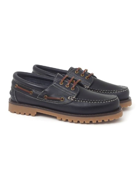 blue leather boat shoes CROSIT-MARINO