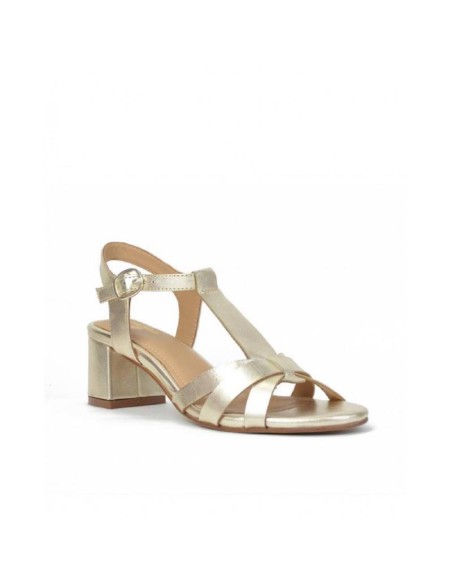 Sandalias de mujer de piel de piso antideslizante color oro CRW-24509-ORO