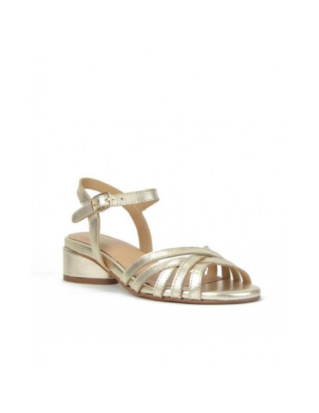 Sandalias de mujer de piel de piso antideslizante color oro CRW-24510-ORO