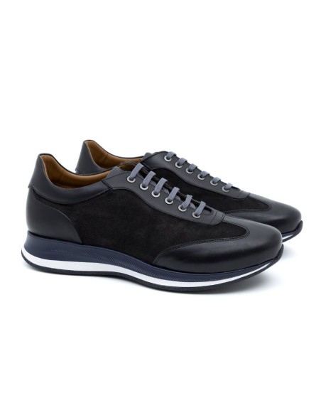 black leather sport shoes DESOR-NEGRO