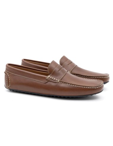 light brown leather moccasin EDDY-CUERO