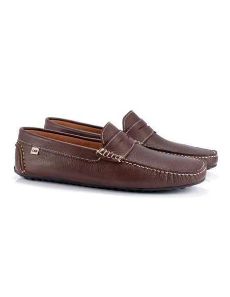 brown leather moccasin EDWARD-MARRON