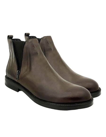 brown leather boots ELAZMEN-BROWN