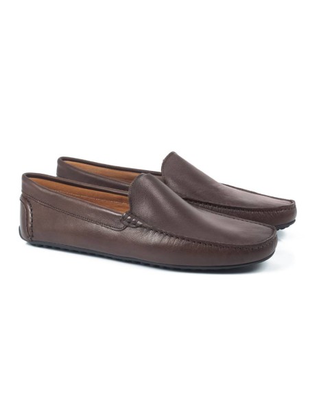 Mocasín de piel con antifaz color marrón ELLIMAN-BROWN