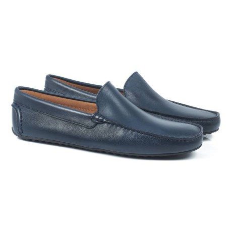 Mocassin en cuir bleu ELLIOT-NAVY