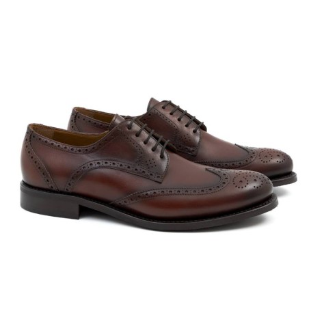 light brown leather derby shoes GLAMAN-CUERO