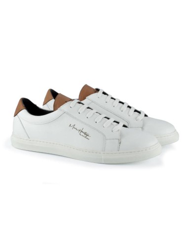 Sneakers de piel liso color blanco