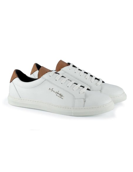 Sneakers de piel liso color blanco