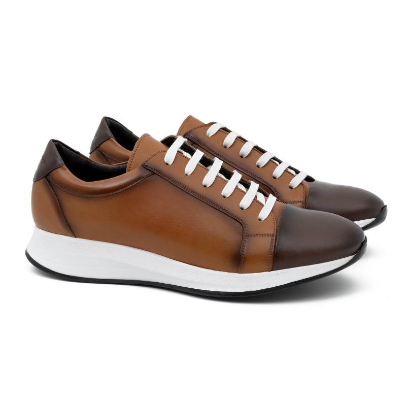 light brown leather sport shoes LONDET-CUERO