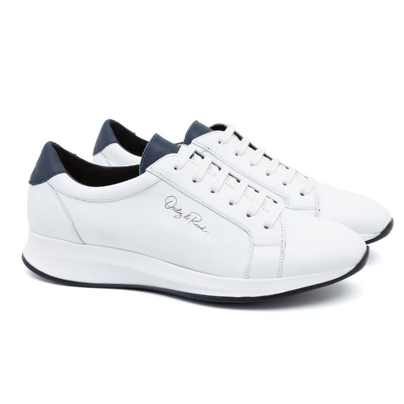 white leather sport shoes LORTIZ-BLANCO-MARINO