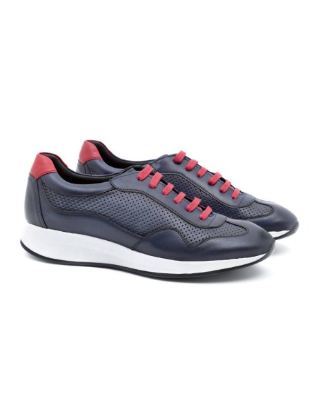 blue leather sport shoes LOSMITH-NAVY