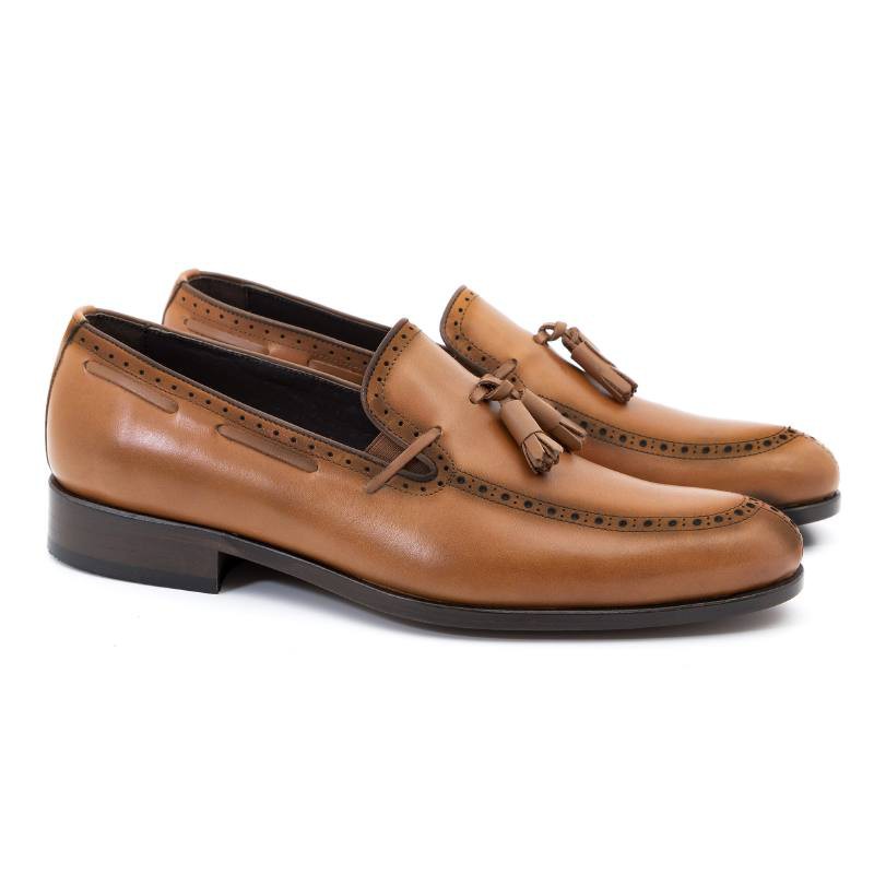 light brown leather moccasin LUDEN-CUERO