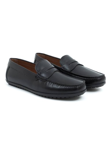 black leather moccasin MILMAN-BLACK