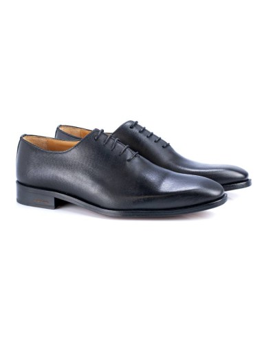 Oxford de piel con picado maría color negro NATAMIL-NEGRO