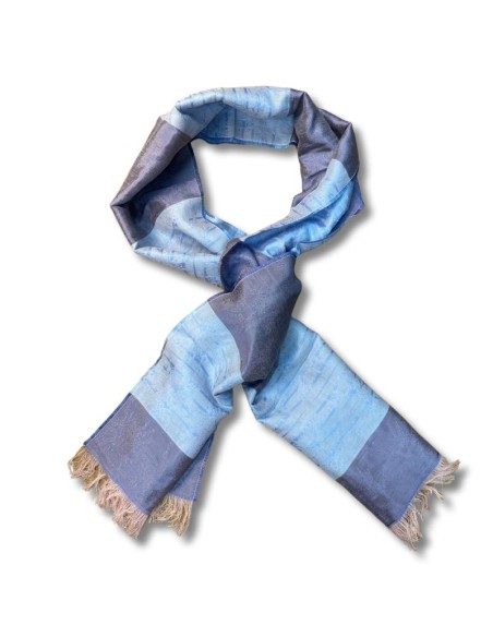 Foulard para mujer liso con rayas color azul