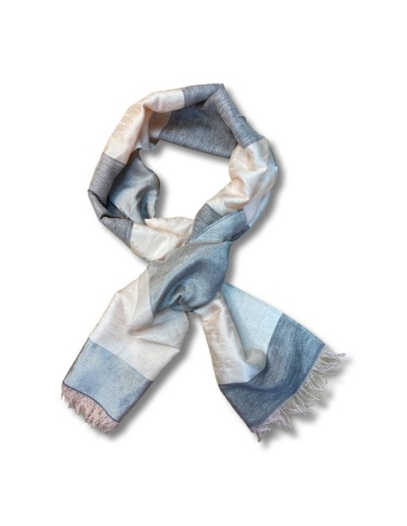 Foulard para mujer liso con rayas color gris