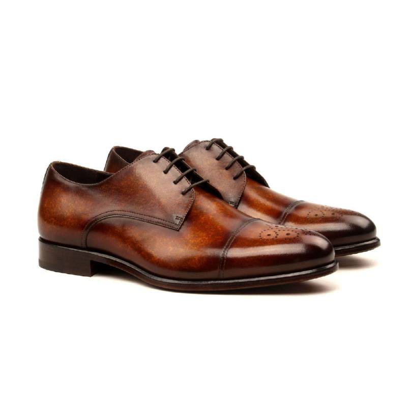 brown leather Patina Goodyear Welt PARBLE-COGNAC