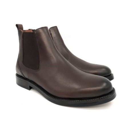 brown leather chelsea boots PAUMEN-MARRON