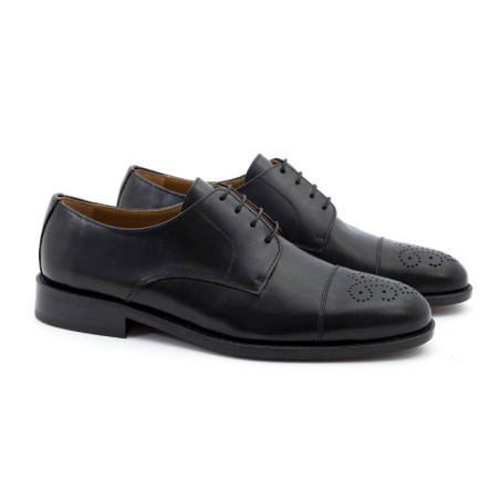 Derby en cuir noir PERMAN-NEGRO