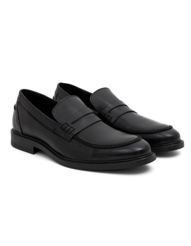 black leather moccasin PIERO-NEGRO