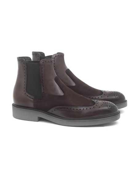 bottines chelsea suède marron PINOT-MARRON