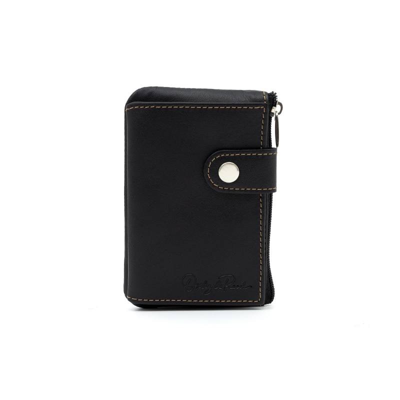 black leather wallet AC-LYON-601-NEGRO