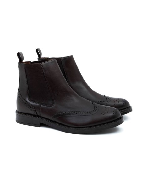 brown leather chelsea boots POTAFOR-CUERO