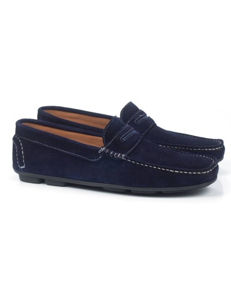 Mocassin suède bleu SAKAMEN-NAVY