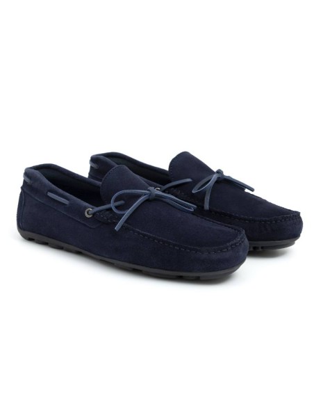 Mocassin suède bleu SALAZO-BLUE