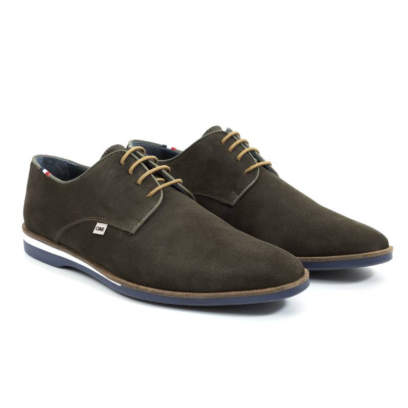 green suede derby shoes SAMUKA-KAKI