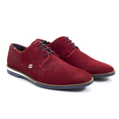 red suede derby shoes SAMUKA-ROJO