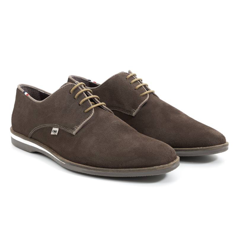 Derby suède marron SAMUKA-TAUPE